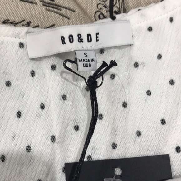 Ro & De Polkadot One Shoulder Ruffle Blouse - Picture 5 of 6